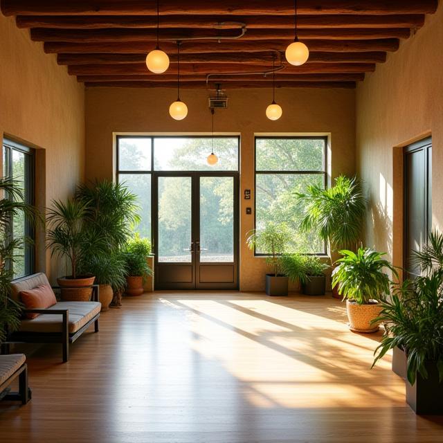 Shakti Wellness studio interior with eco-friendly setup